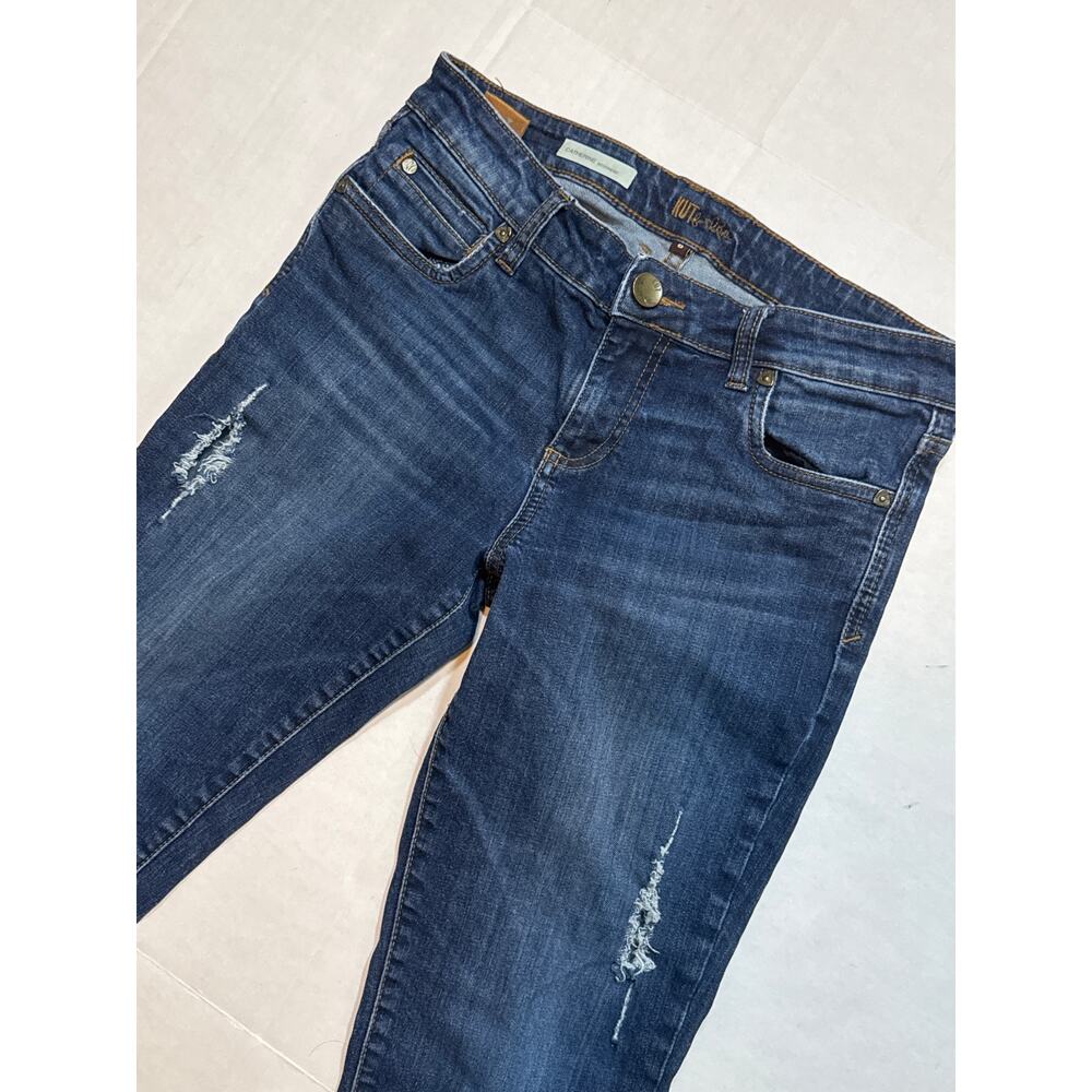 Kut From The Kloth Catherine Mid Rise Boyfriend Denim Jeans Womens 6 Dark Wash